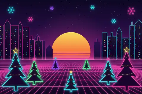 Neon juleby