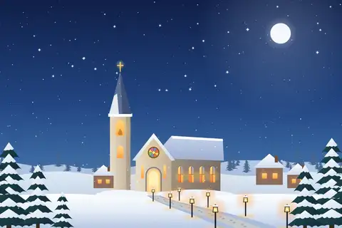 Landsbykirke i sne